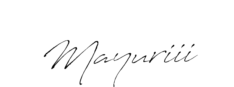Design your own signature with our free online signature maker. With this signature software, you can create a handwritten (Antro_Vectra) signature for name Mayuriii. Mayuriii signature style 6 images and pictures png