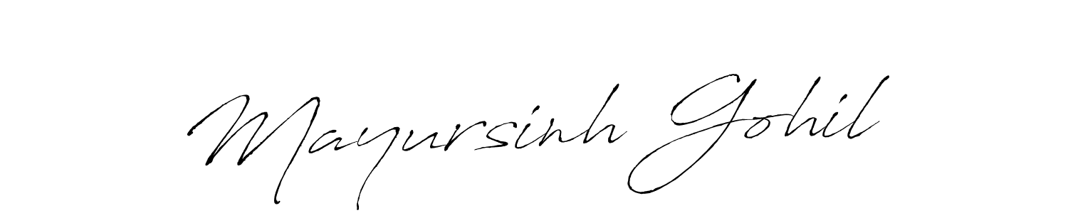 Mayursinh Gohil stylish signature style. Best Handwritten Sign (Antro_Vectra) for my name. Handwritten Signature Collection Ideas for my name Mayursinh Gohil. Mayursinh Gohil signature style 6 images and pictures png