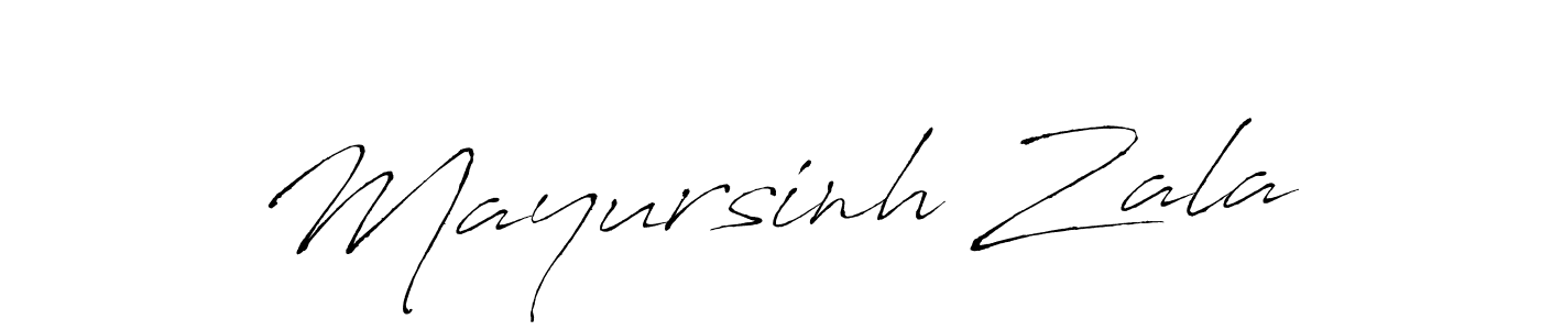 Create a beautiful signature design for name Mayursinh Zala. With this signature (Antro_Vectra) fonts, you can make a handwritten signature for free. Mayursinh Zala signature style 6 images and pictures png