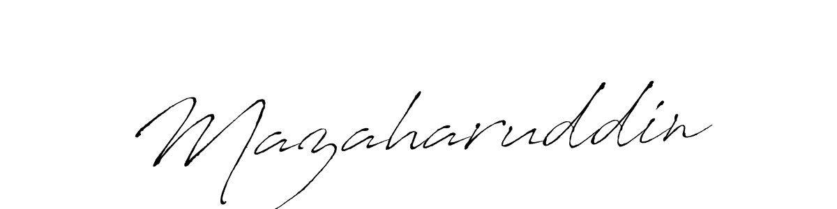 Create a beautiful signature design for name Mazaharuddin. With this signature (Antro_Vectra) fonts, you can make a handwritten signature for free. Mazaharuddin signature style 6 images and pictures png