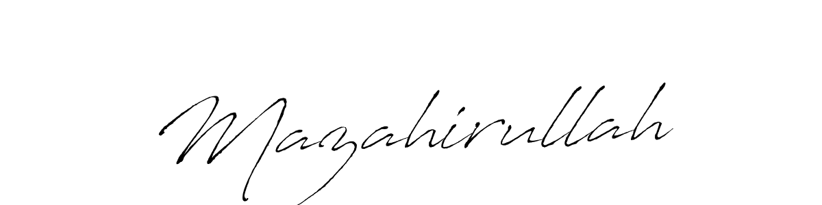 How to make Mazahirullah name signature. Use Antro_Vectra style for creating short signs online. This is the latest handwritten sign. Mazahirullah signature style 6 images and pictures png