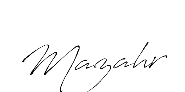 Make a beautiful signature design for name Mazahr. With this signature (Antro_Vectra) style, you can create a handwritten signature for free. Mazahr signature style 6 images and pictures png