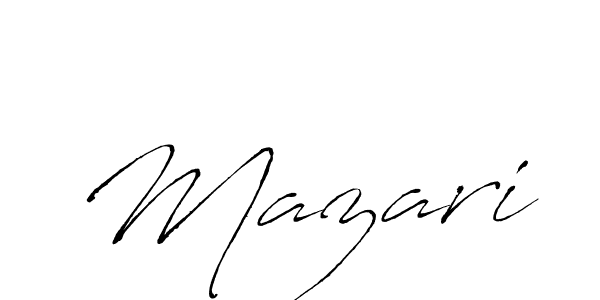 Design your own signature with our free online signature maker. With this signature software, you can create a handwritten (Antro_Vectra) signature for name Mazari. Mazari signature style 6 images and pictures png