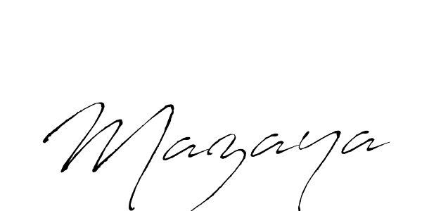 Use a signature maker to create a handwritten signature online. With this signature software, you can design (Antro_Vectra) your own signature for name Mazaya. Mazaya signature style 6 images and pictures png