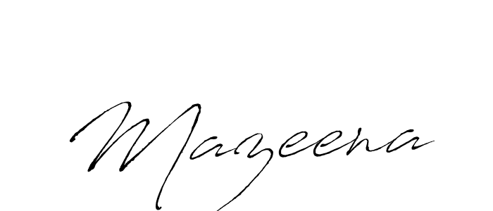 Create a beautiful signature design for name Mazeena. With this signature (Antro_Vectra) fonts, you can make a handwritten signature for free. Mazeena signature style 6 images and pictures png