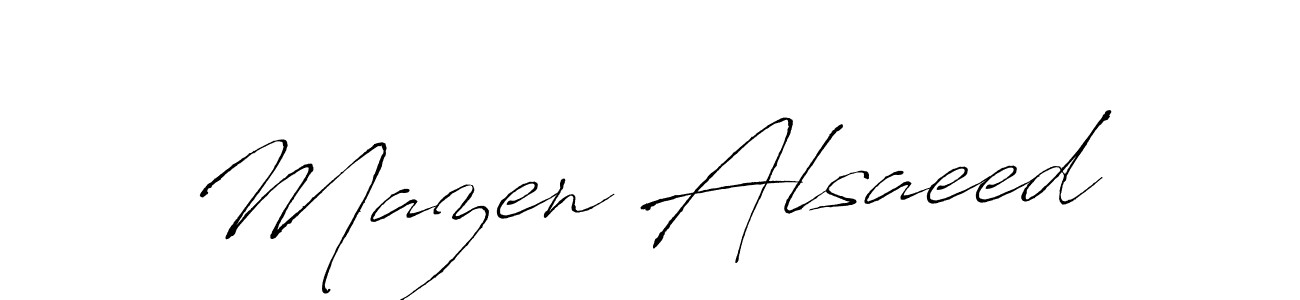 Create a beautiful signature design for name Mazen Alsaeed. With this signature (Antro_Vectra) fonts, you can make a handwritten signature for free. Mazen Alsaeed signature style 6 images and pictures png