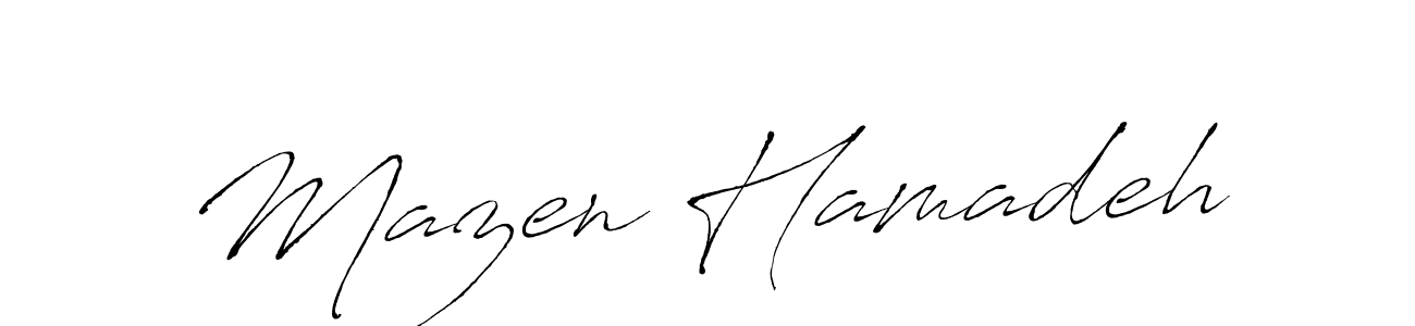 Make a beautiful signature design for name Mazen Hamadeh. With this signature (Antro_Vectra) style, you can create a handwritten signature for free. Mazen Hamadeh signature style 6 images and pictures png