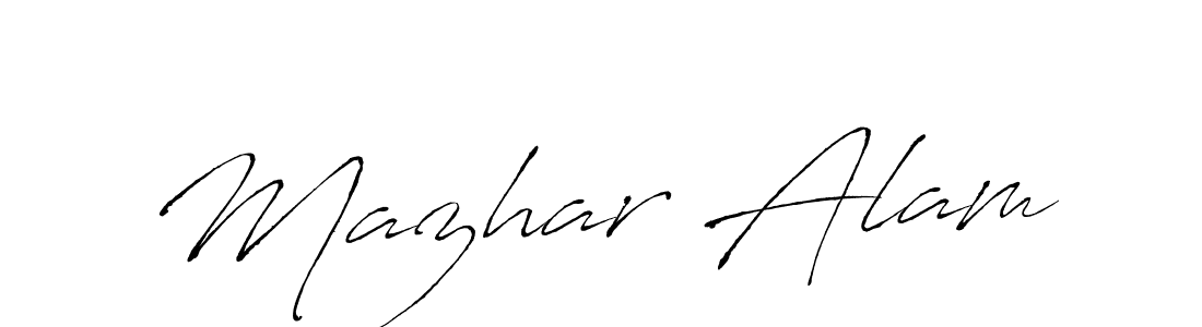 Make a beautiful signature design for name Mazhar Alam. With this signature (Antro_Vectra) style, you can create a handwritten signature for free. Mazhar Alam signature style 6 images and pictures png