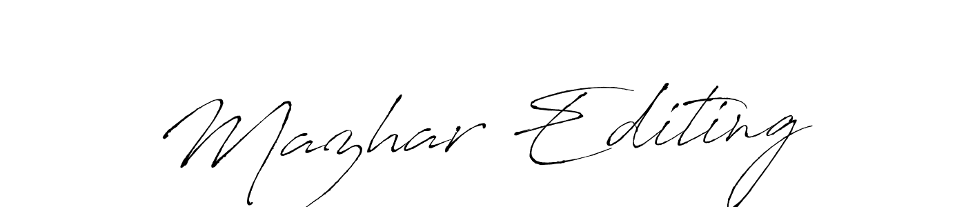 How to make Mazhar Editing signature? Antro_Vectra is a professional autograph style. Create handwritten signature for Mazhar Editing name. Mazhar Editing signature style 6 images and pictures png