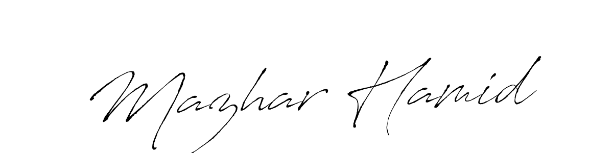 Mazhar Hamid stylish signature style. Best Handwritten Sign (Antro_Vectra) for my name. Handwritten Signature Collection Ideas for my name Mazhar Hamid. Mazhar Hamid signature style 6 images and pictures png
