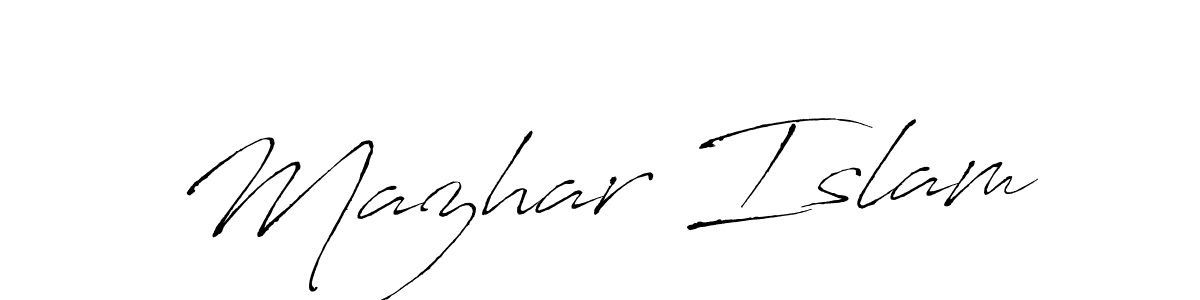Make a beautiful signature design for name Mazhar Islam. With this signature (Antro_Vectra) style, you can create a handwritten signature for free. Mazhar Islam signature style 6 images and pictures png