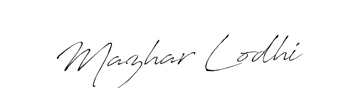 Create a beautiful signature design for name Mazhar Lodhi. With this signature (Antro_Vectra) fonts, you can make a handwritten signature for free. Mazhar Lodhi signature style 6 images and pictures png