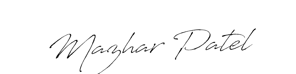 Mazhar Patel stylish signature style. Best Handwritten Sign (Antro_Vectra) for my name. Handwritten Signature Collection Ideas for my name Mazhar Patel. Mazhar Patel signature style 6 images and pictures png