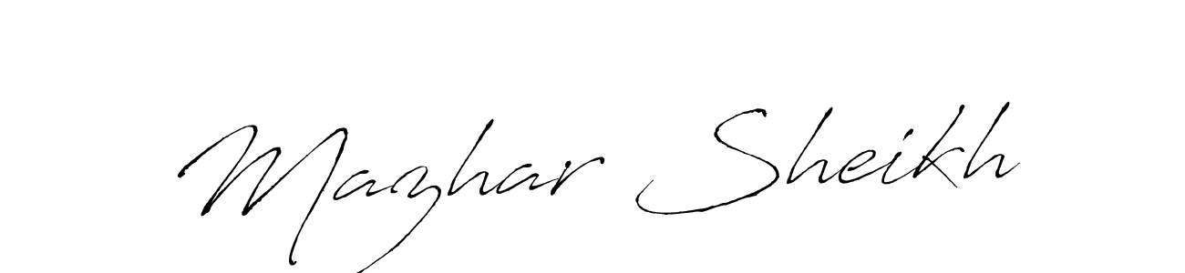 Also we have Mazhar Sheikh name is the best signature style. Create professional handwritten signature collection using Antro_Vectra autograph style. Mazhar Sheikh signature style 6 images and pictures png