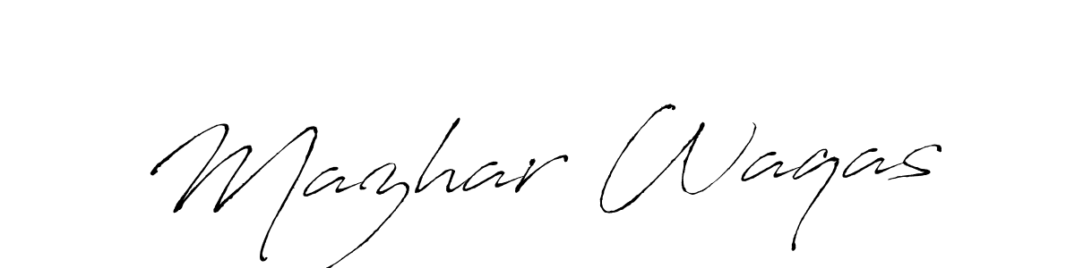 Make a beautiful signature design for name Mazhar Waqas. With this signature (Antro_Vectra) style, you can create a handwritten signature for free. Mazhar Waqas signature style 6 images and pictures png
