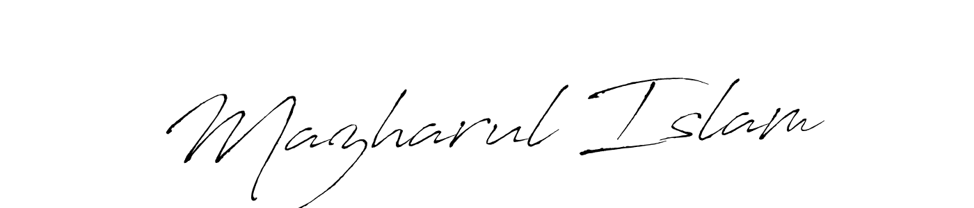 Mazharul Islam stylish signature style. Best Handwritten Sign (Antro_Vectra) for my name. Handwritten Signature Collection Ideas for my name Mazharul Islam. Mazharul Islam signature style 6 images and pictures png