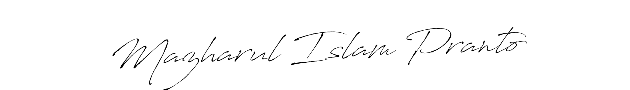 Antro_Vectra is a professional signature style that is perfect for those who want to add a touch of class to their signature. It is also a great choice for those who want to make their signature more unique. Get Mazharul Islam Pranto name to fancy signature for free. Mazharul Islam Pranto signature style 6 images and pictures png