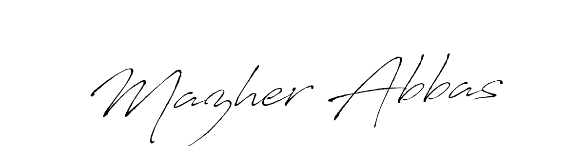 Antro_Vectra is a professional signature style that is perfect for those who want to add a touch of class to their signature. It is also a great choice for those who want to make their signature more unique. Get Mazher Abbas name to fancy signature for free. Mazher Abbas signature style 6 images and pictures png