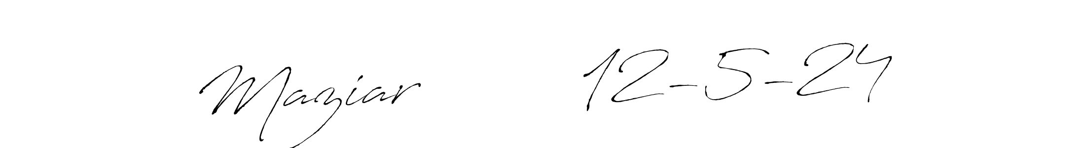 Design your own signature with our free online signature maker. With this signature software, you can create a handwritten (Antro_Vectra) signature for name Maziar         12-5-24. Maziar         12-5-24 signature style 6 images and pictures png