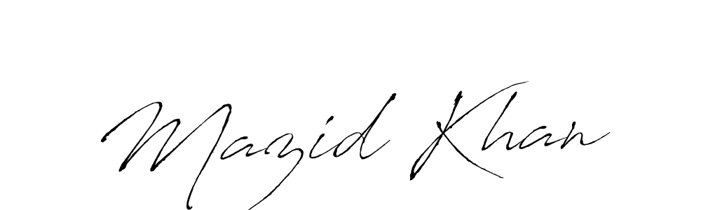 Design your own signature with our free online signature maker. With this signature software, you can create a handwritten (Antro_Vectra) signature for name Mazid Khan. Mazid Khan signature style 6 images and pictures png