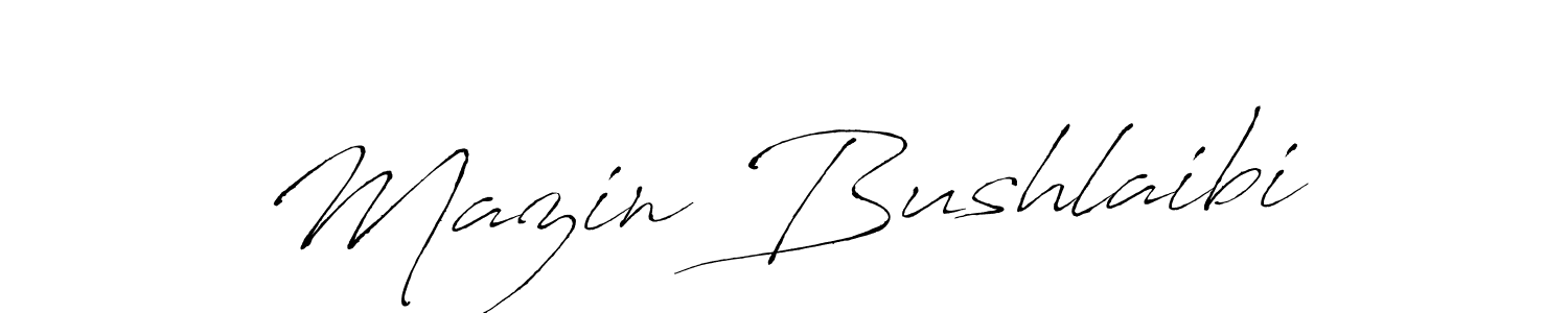 The best way (Antro_Vectra) to make a short signature is to pick only two or three words in your name. The name Mazin Bushlaibi include a total of six letters. For converting this name. Mazin Bushlaibi signature style 6 images and pictures png