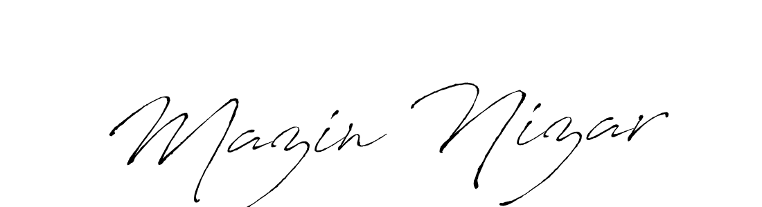 Antro_Vectra is a professional signature style that is perfect for those who want to add a touch of class to their signature. It is also a great choice for those who want to make their signature more unique. Get Mazin Nizar name to fancy signature for free. Mazin Nizar signature style 6 images and pictures png