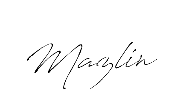 Use a signature maker to create a handwritten signature online. With this signature software, you can design (Antro_Vectra) your own signature for name Mazlin. Mazlin signature style 6 images and pictures png