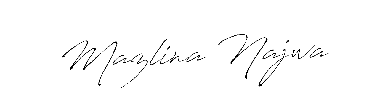 Also we have Mazlina Najwa name is the best signature style. Create professional handwritten signature collection using Antro_Vectra autograph style. Mazlina Najwa signature style 6 images and pictures png