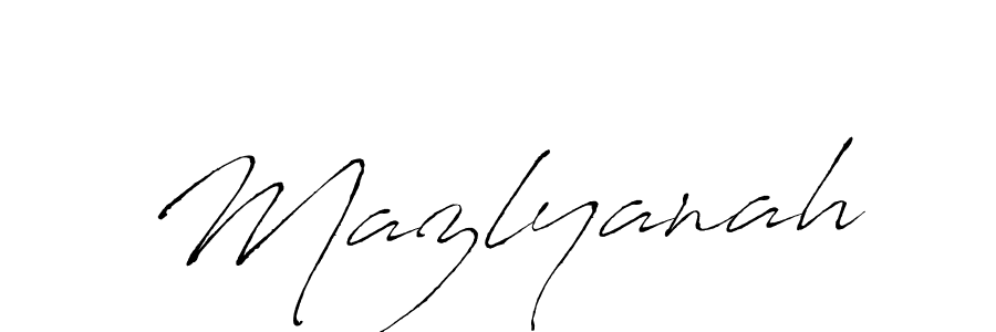 How to make Mazlyanah signature? Antro_Vectra is a professional autograph style. Create handwritten signature for Mazlyanah name. Mazlyanah signature style 6 images and pictures png
