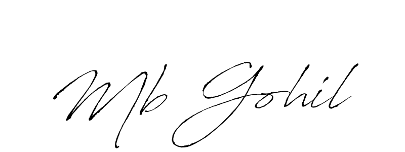 Use a signature maker to create a handwritten signature online. With this signature software, you can design (Antro_Vectra) your own signature for name Mb Gohil. Mb Gohil signature style 6 images and pictures png