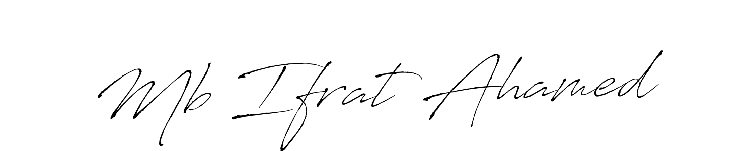 How to make Mb Ifrat Ahamed name signature. Use Antro_Vectra style for creating short signs online. This is the latest handwritten sign. Mb Ifrat Ahamed signature style 6 images and pictures png