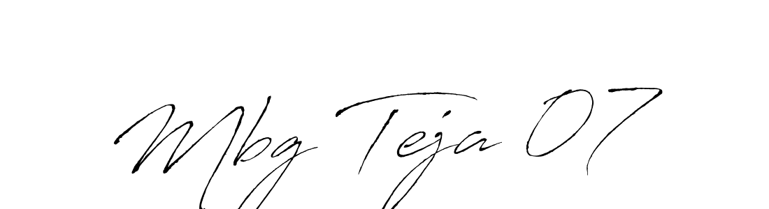 Create a beautiful signature design for name Mbg Teja 07. With this signature (Antro_Vectra) fonts, you can make a handwritten signature for free. Mbg Teja 07 signature style 6 images and pictures png