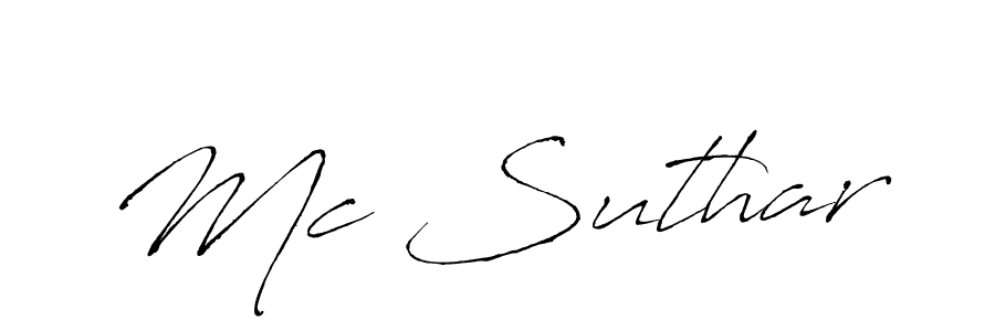 Make a beautiful signature design for name Mc Suthar. With this signature (Antro_Vectra) style, you can create a handwritten signature for free. Mc Suthar signature style 6 images and pictures png