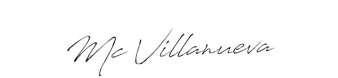 Design your own signature with our free online signature maker. With this signature software, you can create a handwritten (Antro_Vectra) signature for name Mc Villanueva. Mc Villanueva signature style 6 images and pictures png