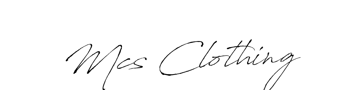 Use a signature maker to create a handwritten signature online. With this signature software, you can design (Antro_Vectra) your own signature for name Mcs Clothing. Mcs Clothing signature style 6 images and pictures png