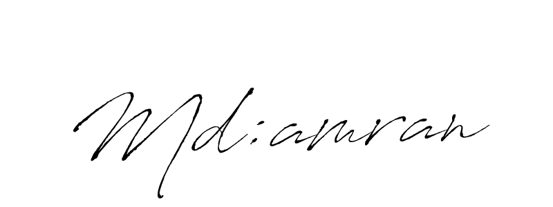 Make a beautiful signature design for name Md:amran. With this signature (Antro_Vectra) style, you can create a handwritten signature for free. Md:amran signature style 6 images and pictures png