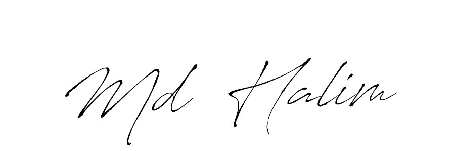 Design your own signature with our free online signature maker. With this signature software, you can create a handwritten (Antro_Vectra) signature for name Md  Halim. Md  Halim signature style 6 images and pictures png