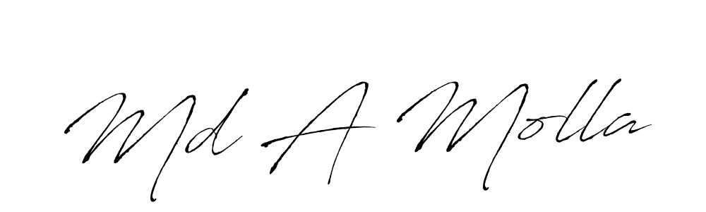 Create a beautiful signature design for name Md A Molla. With this signature (Antro_Vectra) fonts, you can make a handwritten signature for free. Md A Molla signature style 6 images and pictures png