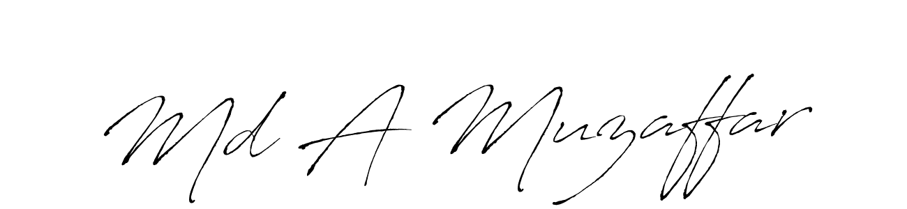 How to make Md A Muzaffar name signature. Use Antro_Vectra style for creating short signs online. This is the latest handwritten sign. Md A Muzaffar signature style 6 images and pictures png