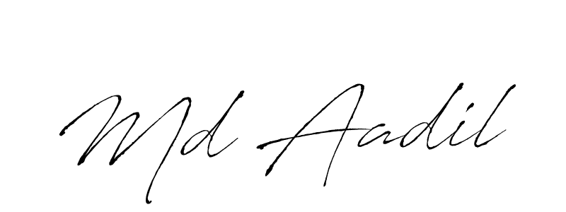 The best way (Antro_Vectra) to make a short signature is to pick only two or three words in your name. The name Md Aadil include a total of six letters. For converting this name. Md Aadil signature style 6 images and pictures png