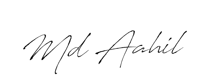 How to make Md Aahil name signature. Use Antro_Vectra style for creating short signs online. This is the latest handwritten sign. Md Aahil signature style 6 images and pictures png