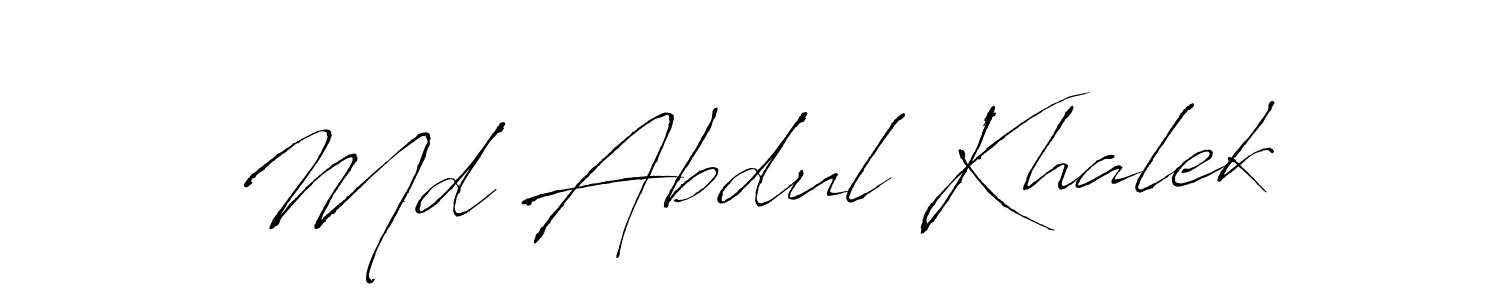 Md Abdul Khalek stylish signature style. Best Handwritten Sign (Antro_Vectra) for my name. Handwritten Signature Collection Ideas for my name Md Abdul Khalek. Md Abdul Khalek signature style 6 images and pictures png