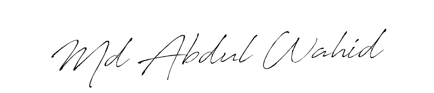 Md Abdul Wahid stylish signature style. Best Handwritten Sign (Antro_Vectra) for my name. Handwritten Signature Collection Ideas for my name Md Abdul Wahid. Md Abdul Wahid signature style 6 images and pictures png