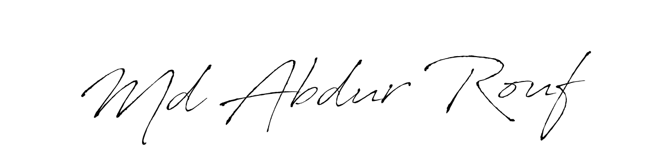 How to make Md Abdur Rouf name signature. Use Antro_Vectra style for creating short signs online. This is the latest handwritten sign. Md Abdur Rouf signature style 6 images and pictures png