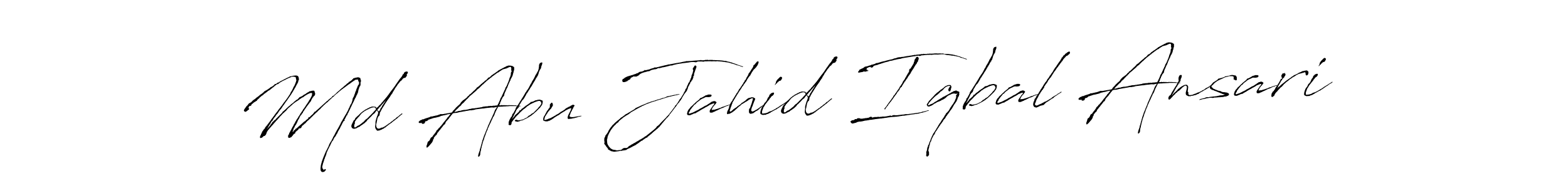 How to make Md Abu Jahid Iqbal Ansari name signature. Use Antro_Vectra style for creating short signs online. This is the latest handwritten sign. Md Abu Jahid Iqbal Ansari signature style 6 images and pictures png