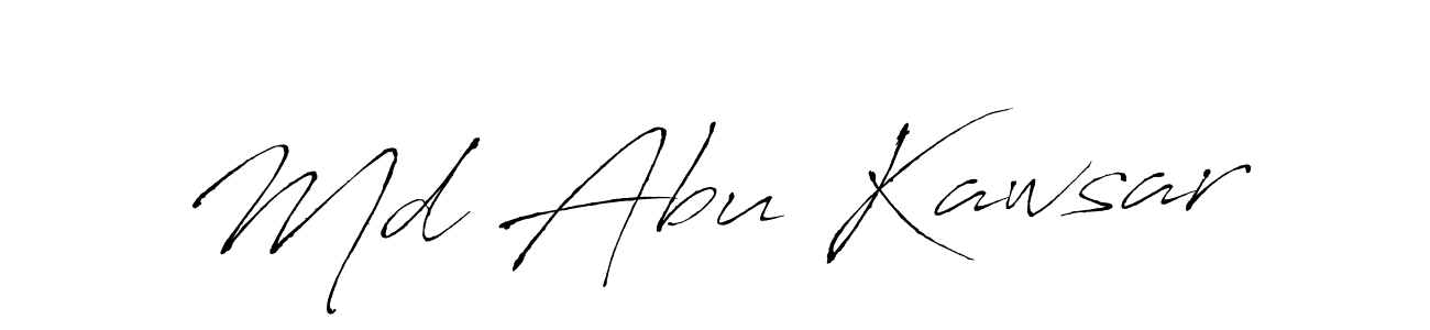 How to make Md Abu Kawsar name signature. Use Antro_Vectra style for creating short signs online. This is the latest handwritten sign. Md Abu Kawsar signature style 6 images and pictures png