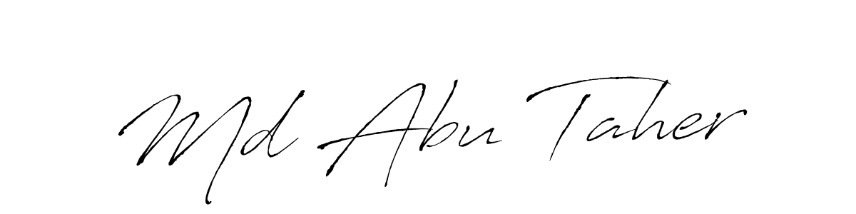 Also You can easily find your signature by using the search form. We will create Md Abu Taher name handwritten signature images for you free of cost using Antro_Vectra sign style. Md Abu Taher signature style 6 images and pictures png