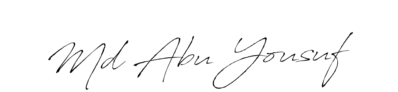 Design your own signature with our free online signature maker. With this signature software, you can create a handwritten (Antro_Vectra) signature for name Md Abu Yousuf. Md Abu Yousuf signature style 6 images and pictures png