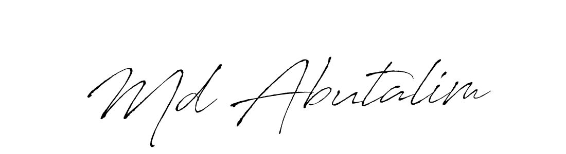 How to make Md Abutalim name signature. Use Antro_Vectra style for creating short signs online. This is the latest handwritten sign. Md Abutalim signature style 6 images and pictures png