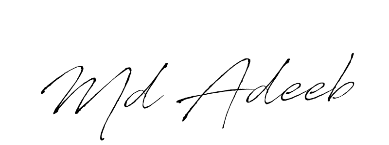 How to make Md Adeeb signature? Antro_Vectra is a professional autograph style. Create handwritten signature for Md Adeeb name. Md Adeeb signature style 6 images and pictures png